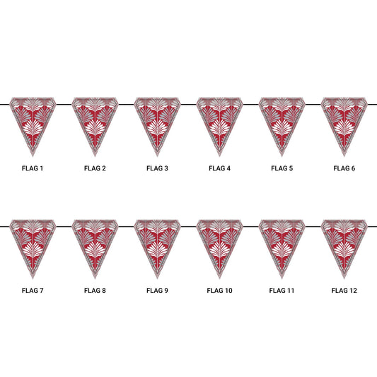 Flag Garland | Red & Gray | Deco