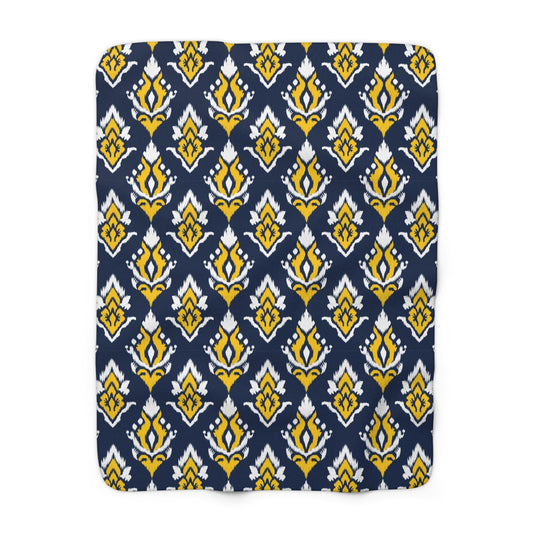 Sherpa Blanket | Yellow & Blue | Ikat