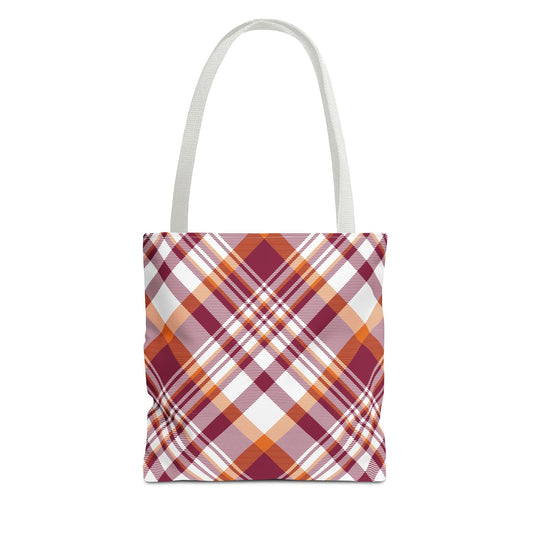 Tote Bags | Maroon & Orange | Tartan