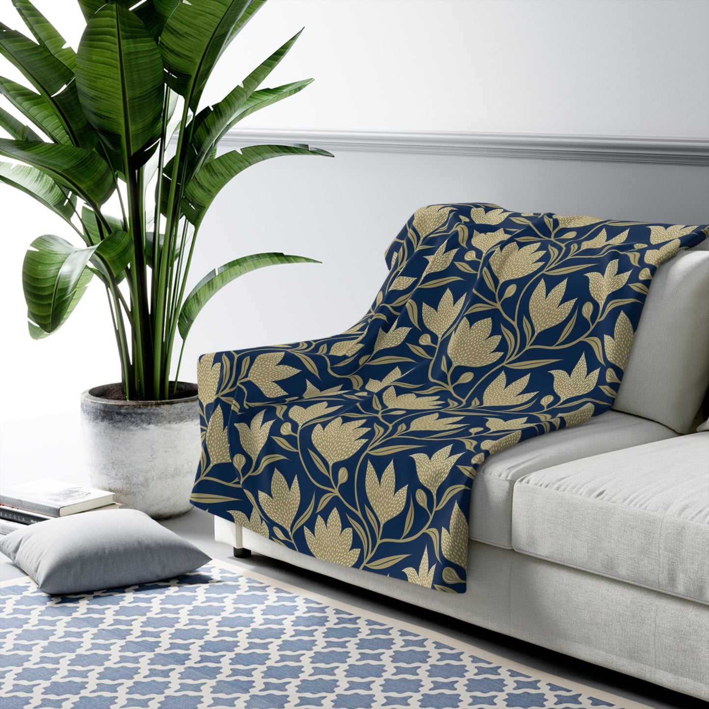 Sherpa Blanket | Blue & Gold | Magnolia