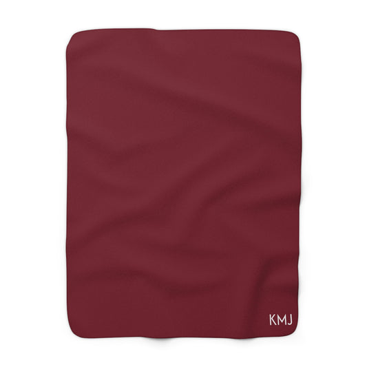 Sherpa Fleece Blanket- Personalized | Red & Yellow | Dark