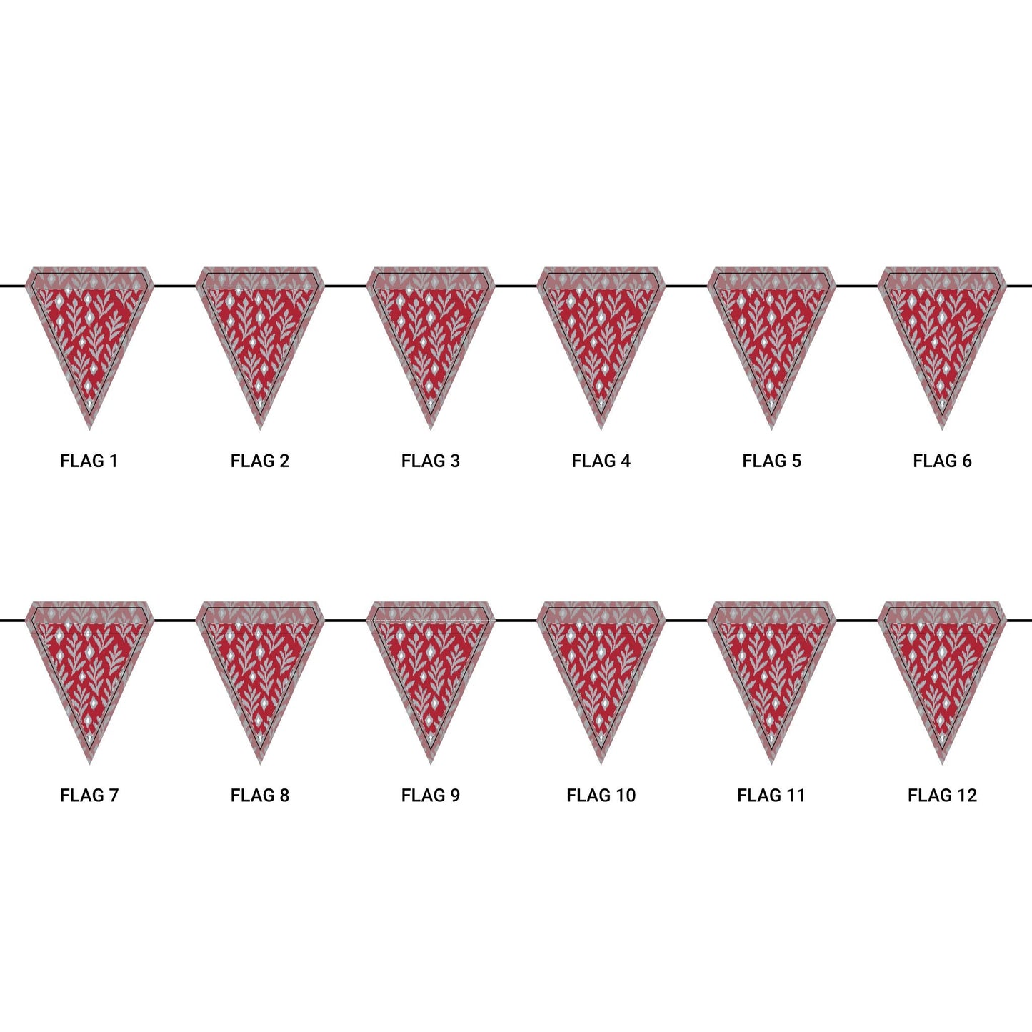 Flag Garland | Red & Gray | Laurel