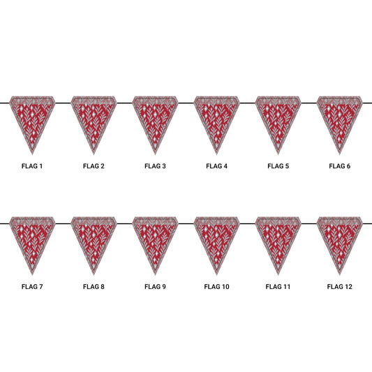 Flag Garland | Red & Gray | Laurel
