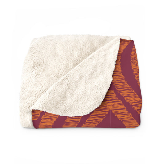 Sherpa Blanket | Maroon & Orange | Ogee