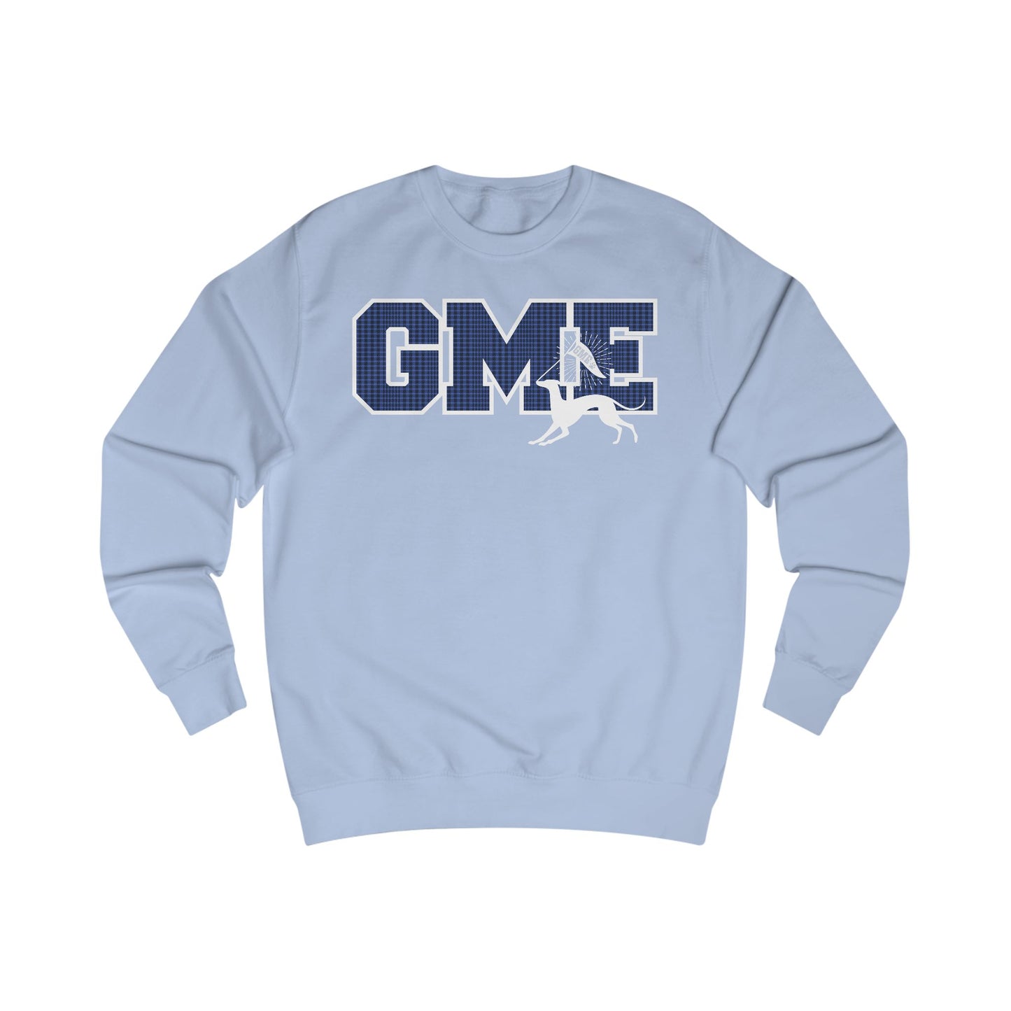 Adult Crewneck Sweatshirt | Greyhounds | Tartain Quilt Blue