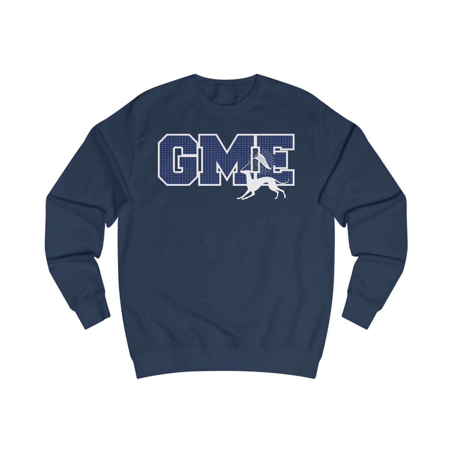Adult Crewneck Sweatshirt | Greyhounds | Tartain Quilt Blue