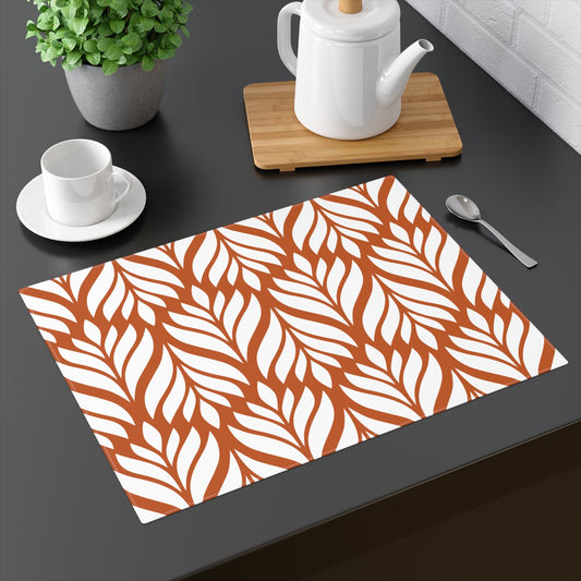 Placemat | Dark Orange & White | Palm