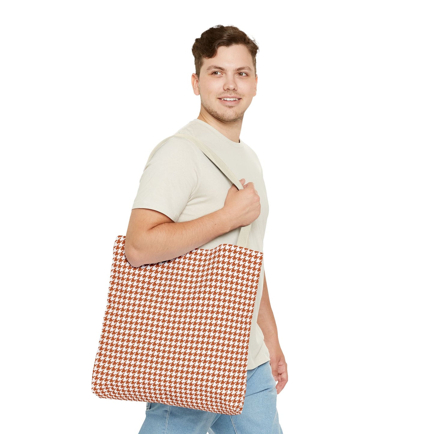 Totes | Dark Orange & White | Houndstooth