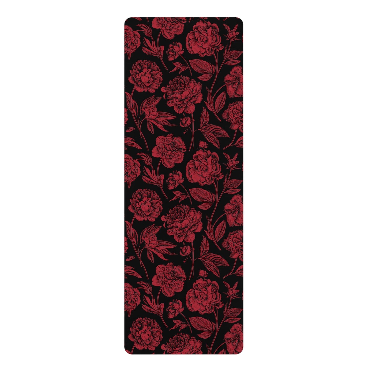 Yoga Mat | Red & Black | Peony