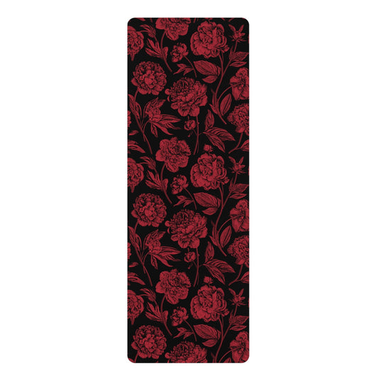Yoga Mat | Red & Black | Peony