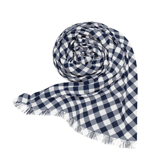 Scarf | Navy & White | Gingham
