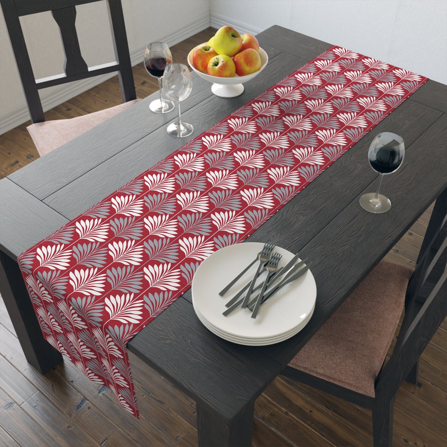 Table Runner | Red & Gray | Deco