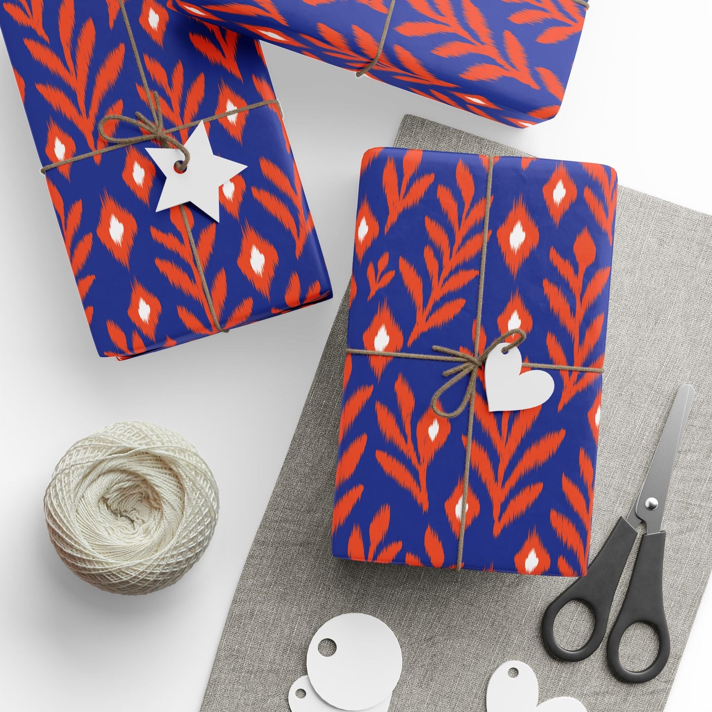 Gift Wrap | Bright Blue & Orange | Laurel