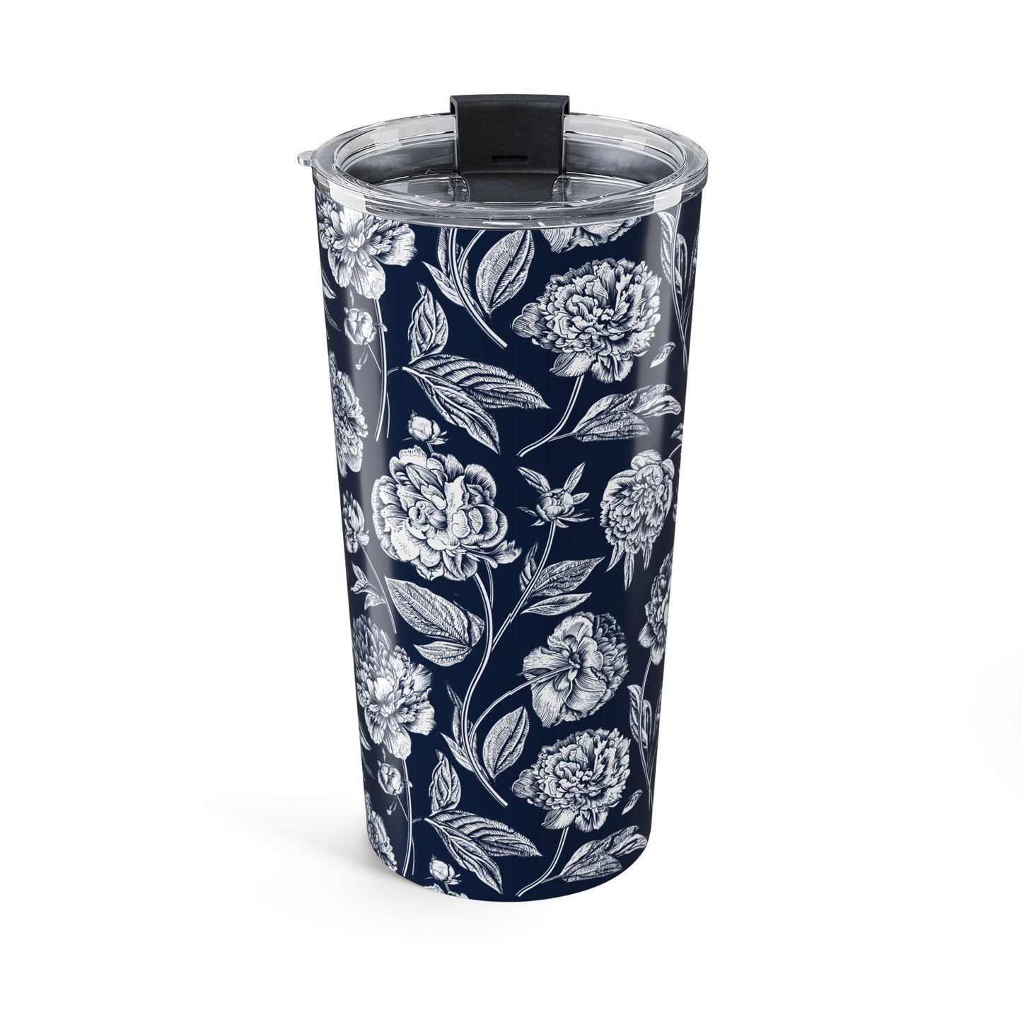 Tumbler | Navy & White | Peony