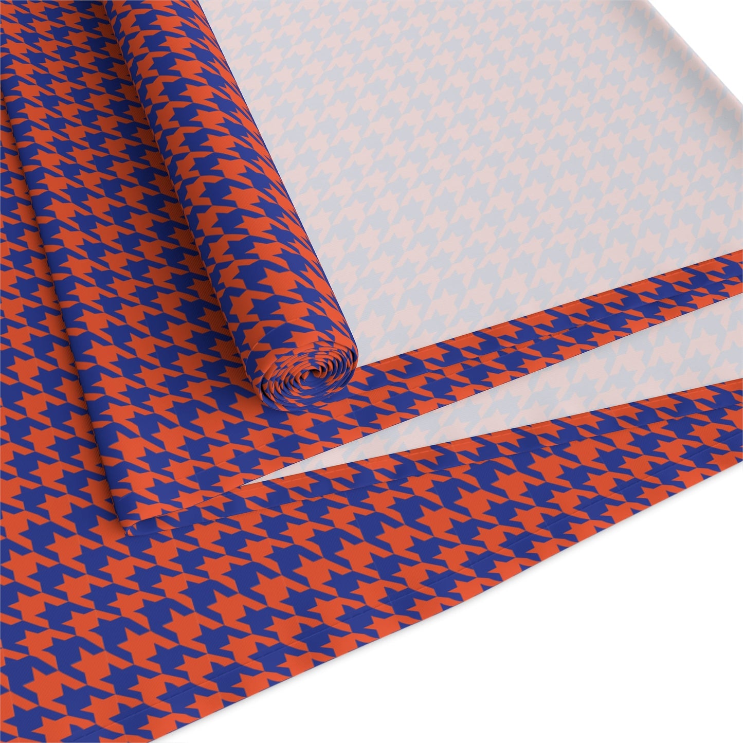 Table Runner | Bright Blue & Orange | Houndstooth