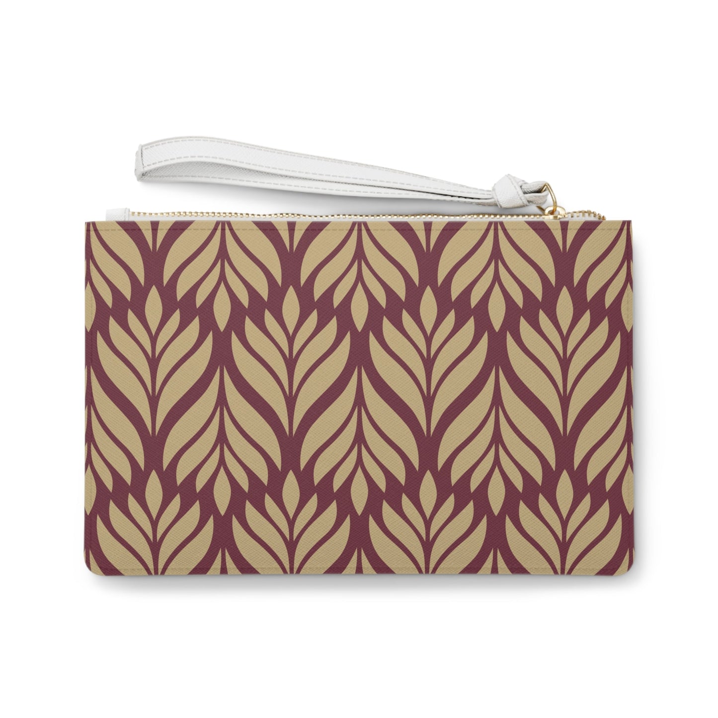 Clutch Bag | Maroon & Gold | Palm