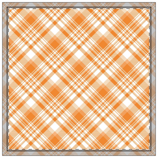 Napkin 4-set | Orange & White | Tartan