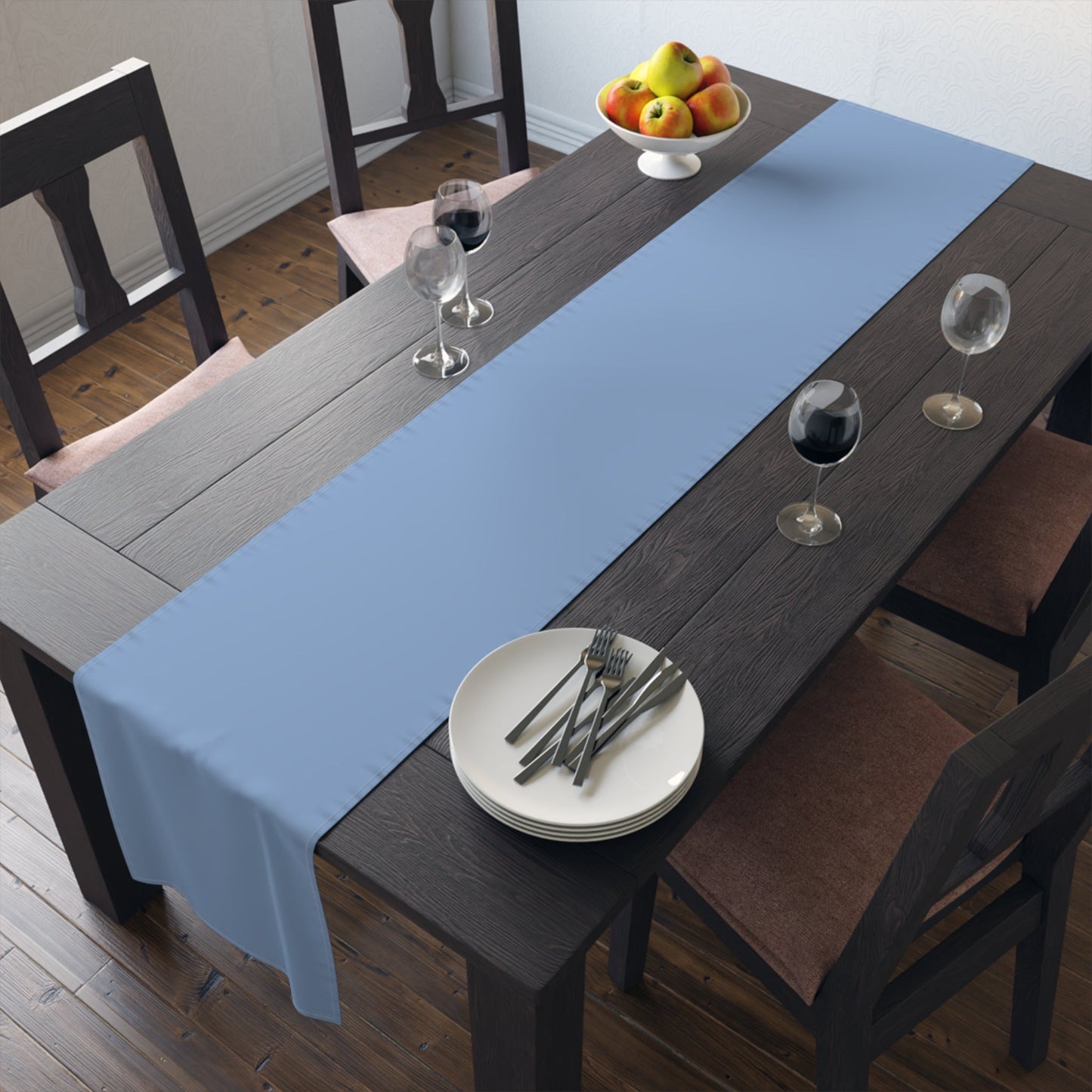 Table Runner | Light Blue & White | Light