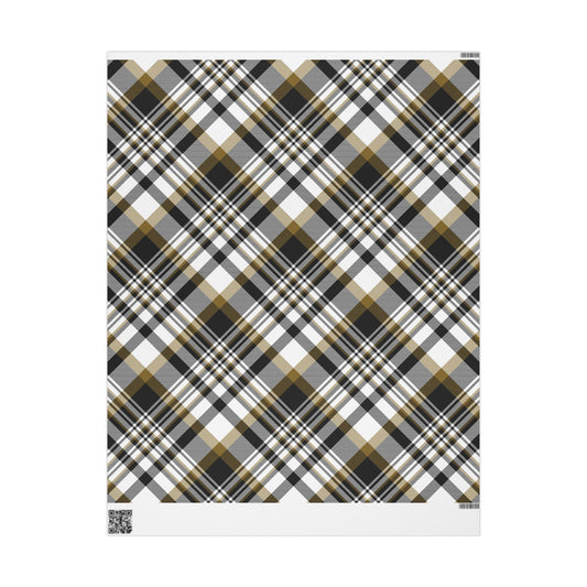 Gift Wrap | Black & Gold | Tartan