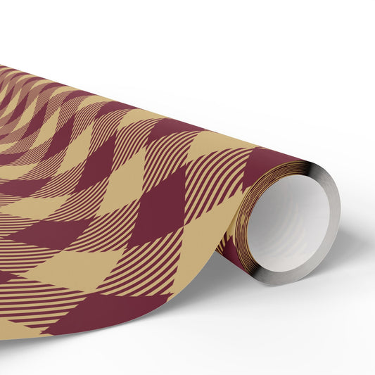 Gift Wrap | Maroon & Gold | Gingham