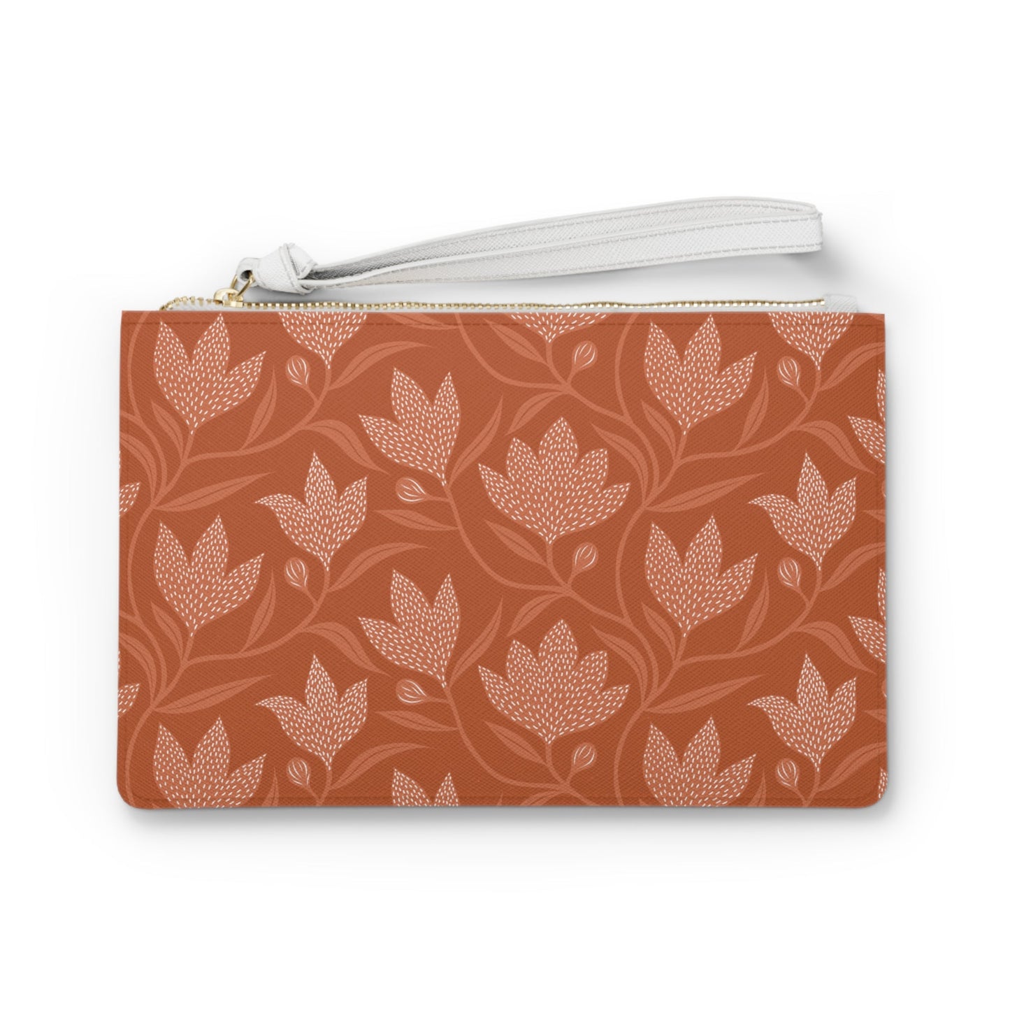 Clutch Bag | Dark Orange & White | Magnolia