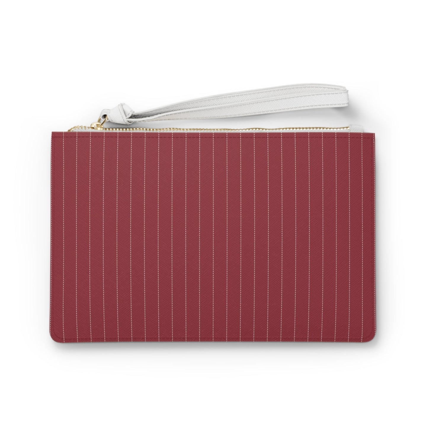 Clutch Bag | Maroon & White | Pinstripe