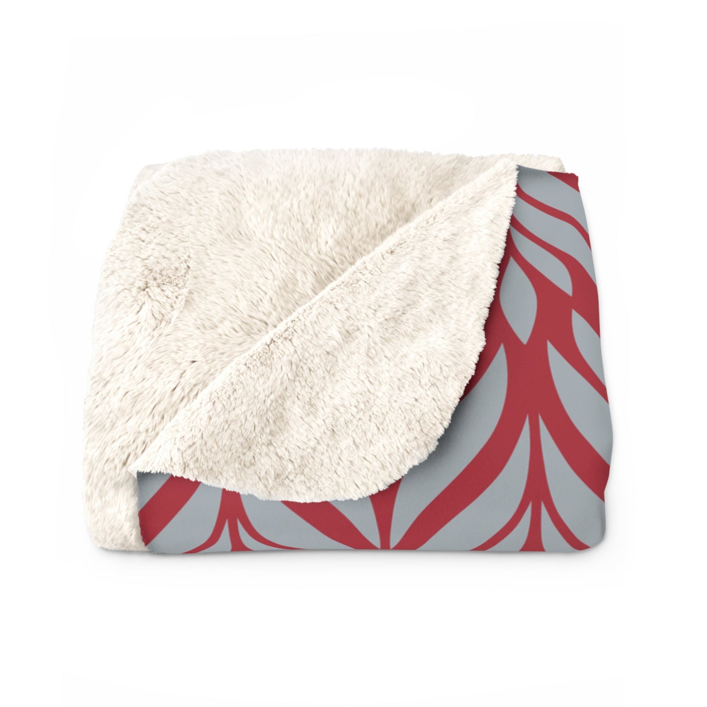 Sherpa Blanket | Red & Gray | Palm