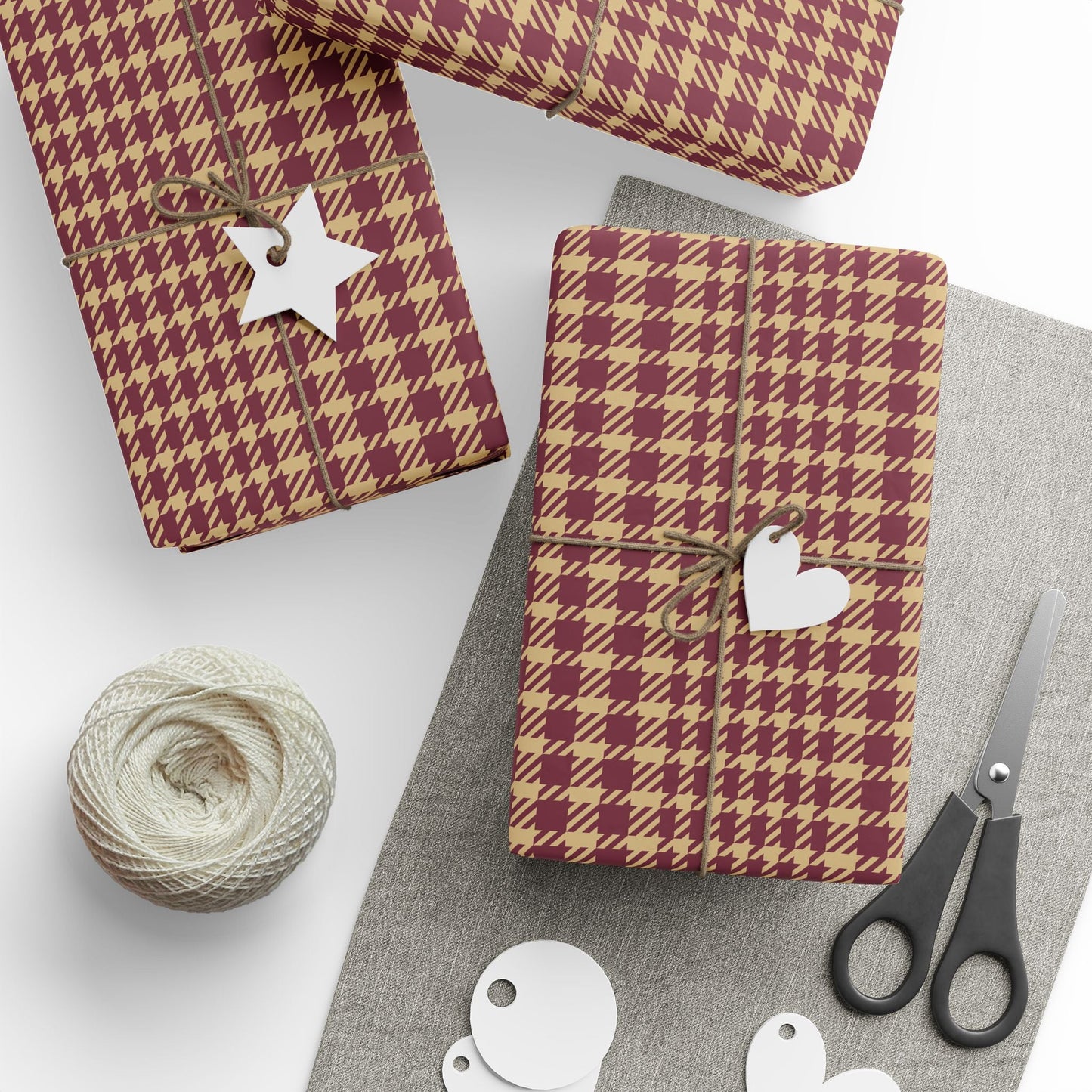 Gift Wrap | Maroon & Gold | Tweed