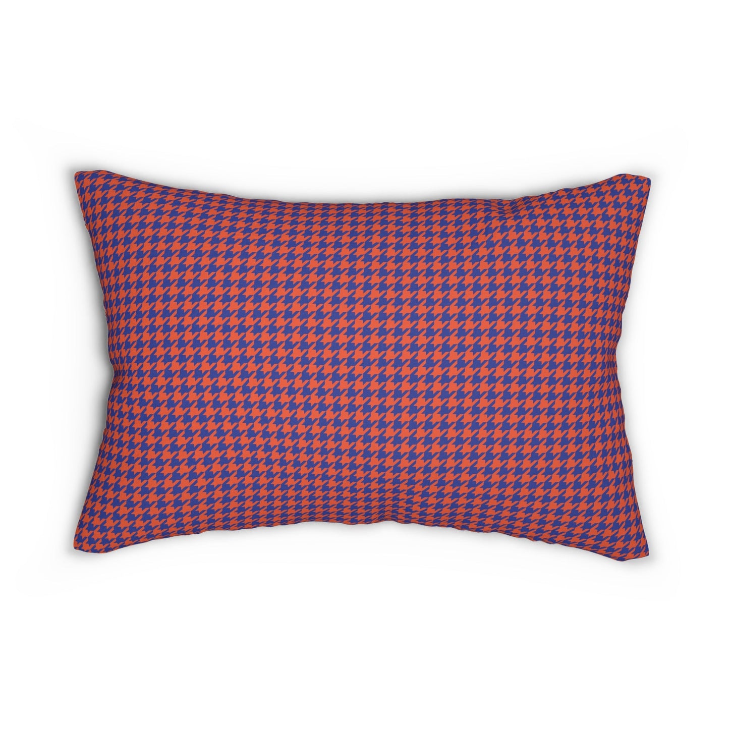 Pillow | Bright Blue & Orange | Houndstooth