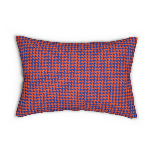 Pillow | Bright Blue & Orange | Houndstooth