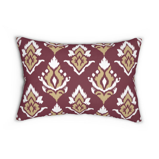 Pillow | Maroon & Gold | Ikat