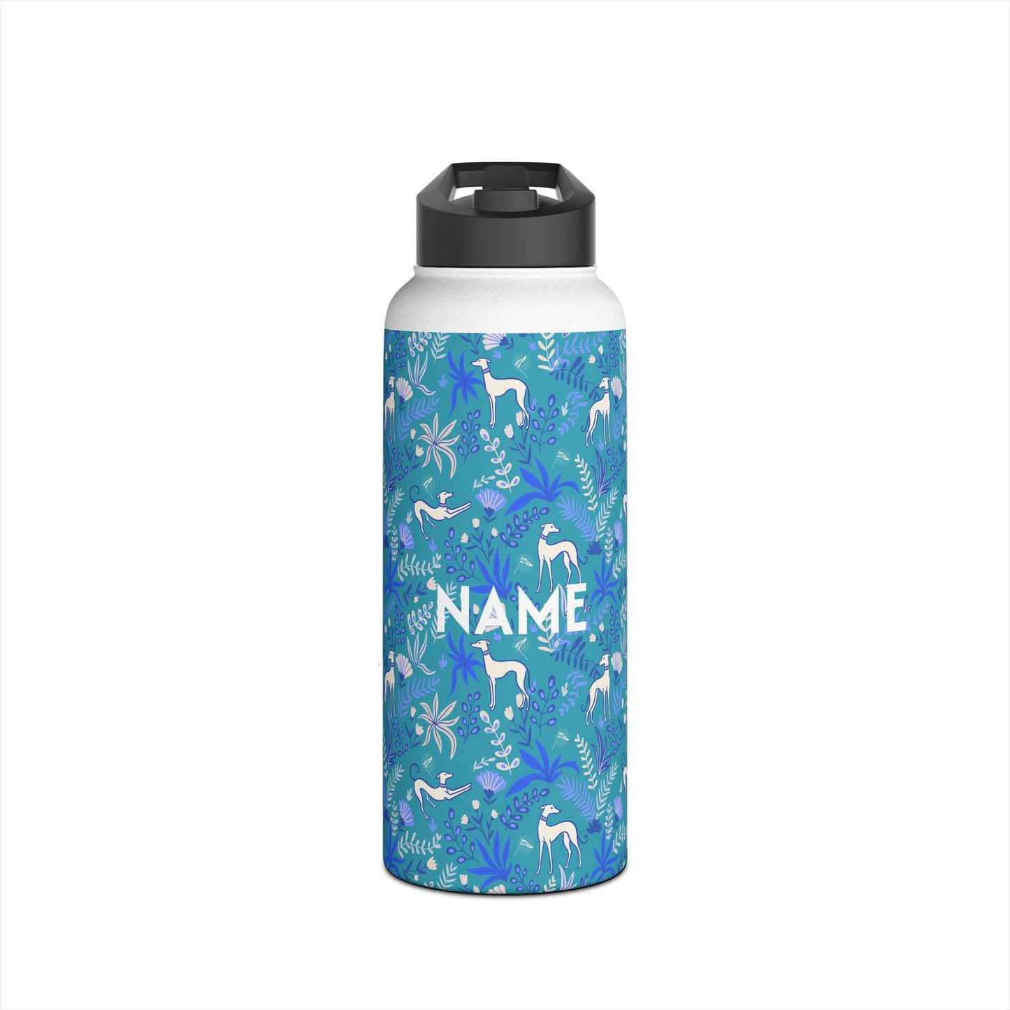 Insulated Water Bottle | Greyhounds | Teal Fern