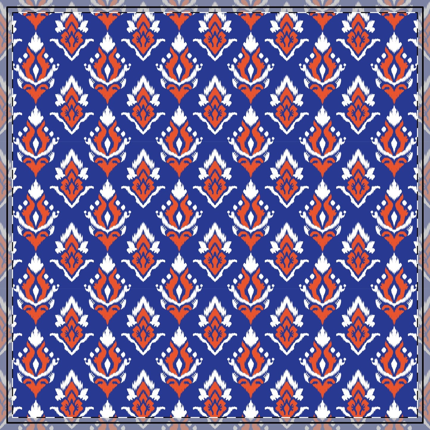 Tablecloth | Bright Blue & Orange | Ikat