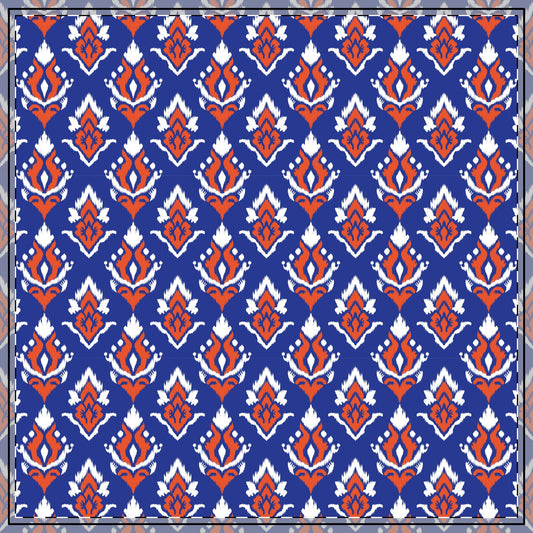 Tablecloth | Bright Blue & Orange | Ikat