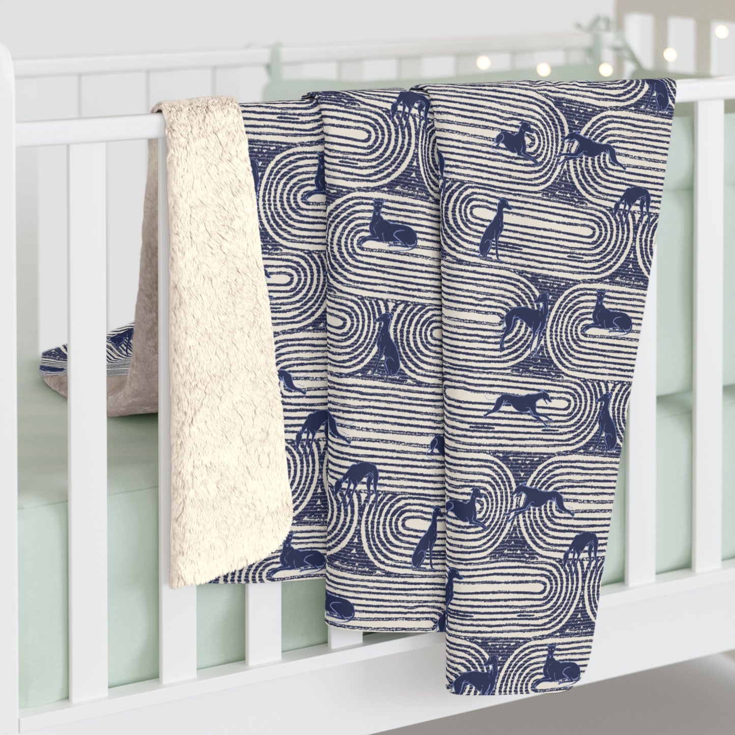Sherpa Blanket | Greyhounds | Blue Track