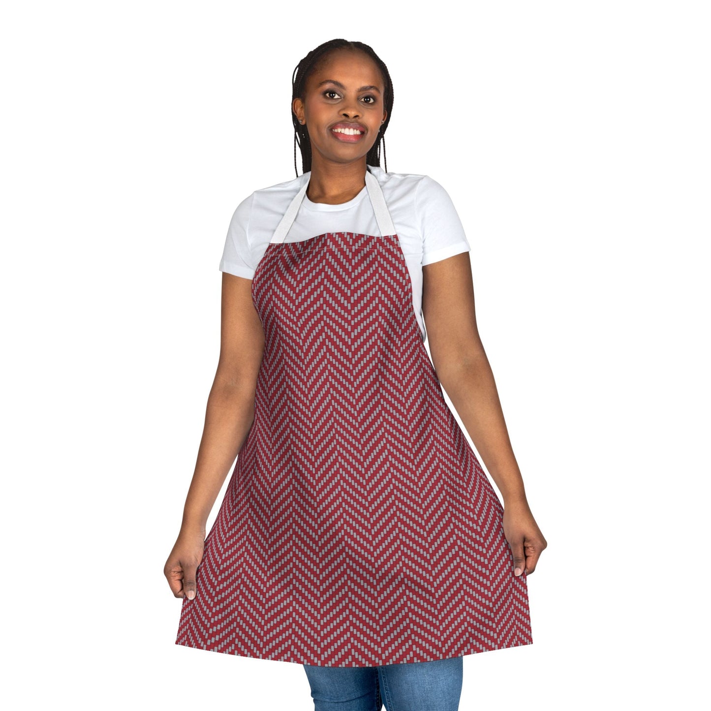 Apron | Red & Gray | Herringbone