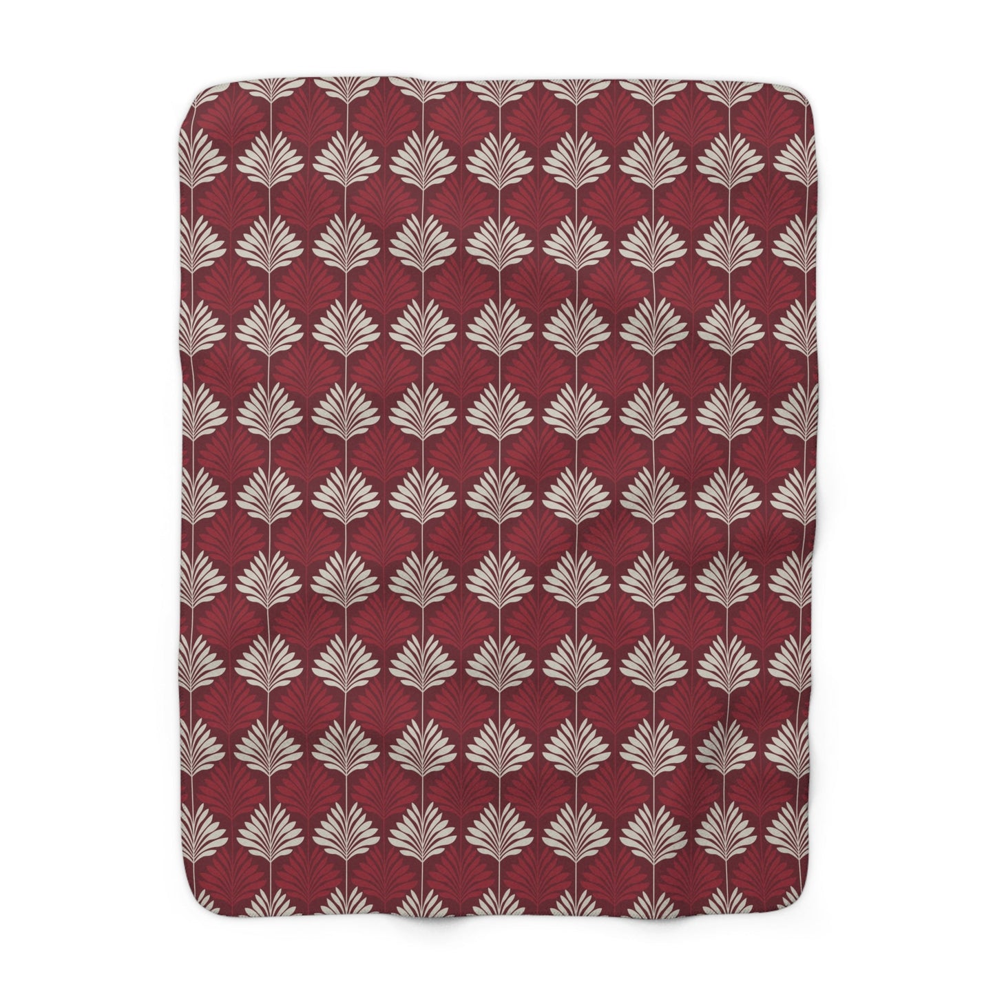 Sherpa Fleece Blanket | Maroon & White | Deco