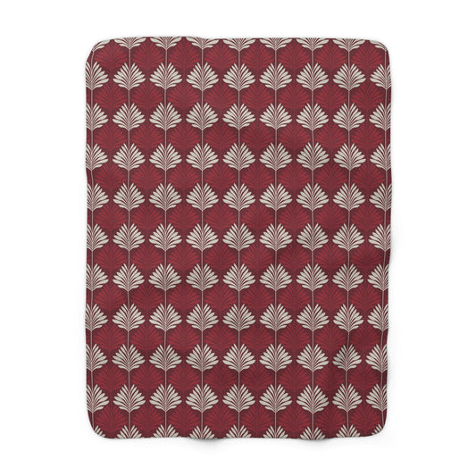 Sherpa Fleece Blanket | Maroon & White | Deco