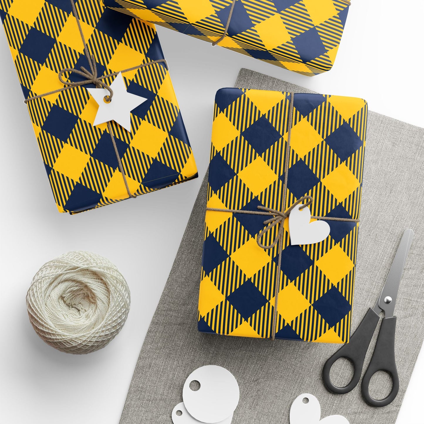 Gift Wrap | Yellow & Blue | Gingham