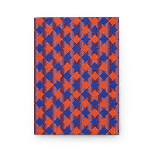 Hardcover Journal | Bright Blue & Orange | Gingham