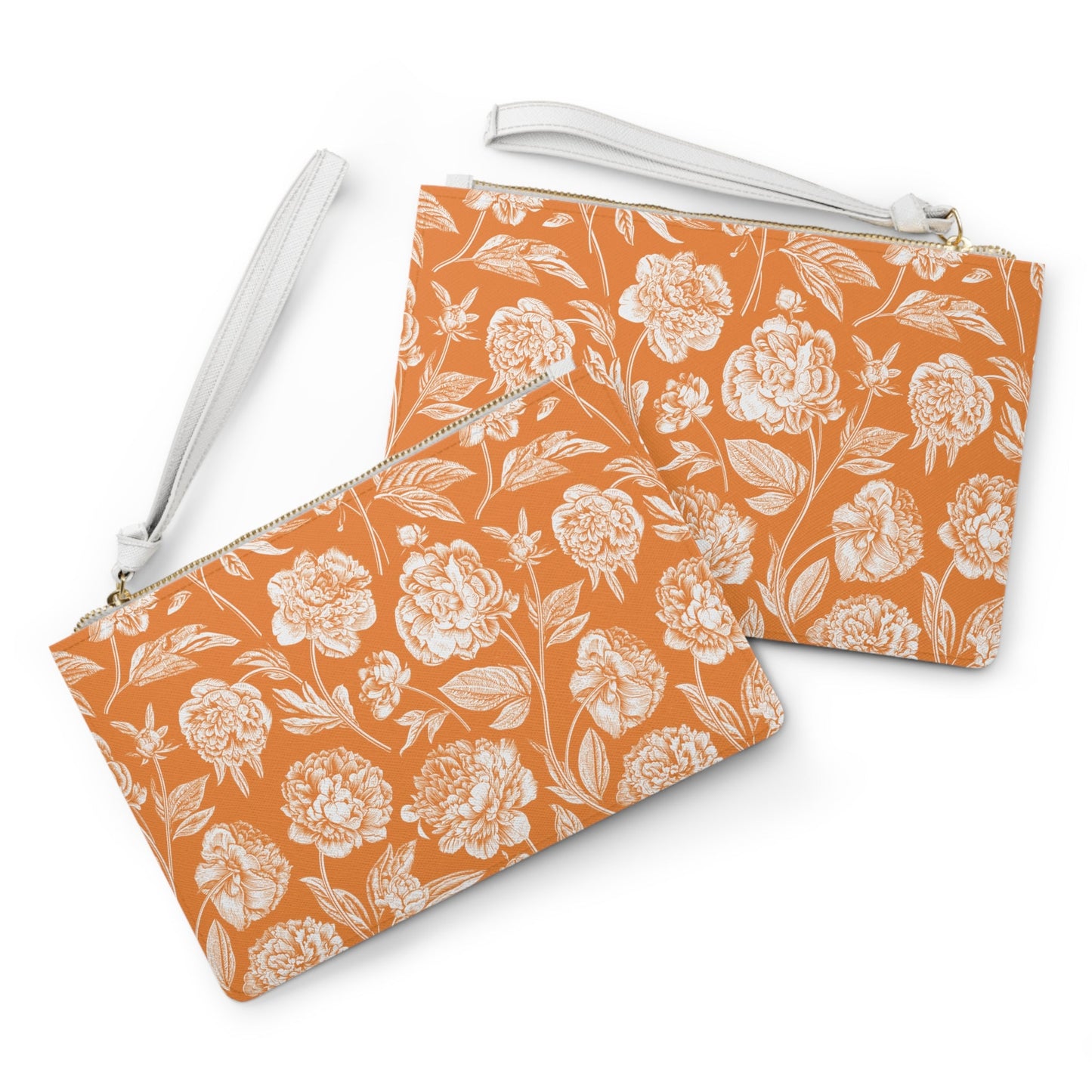 Clutch Bag | Orange & White | Peony