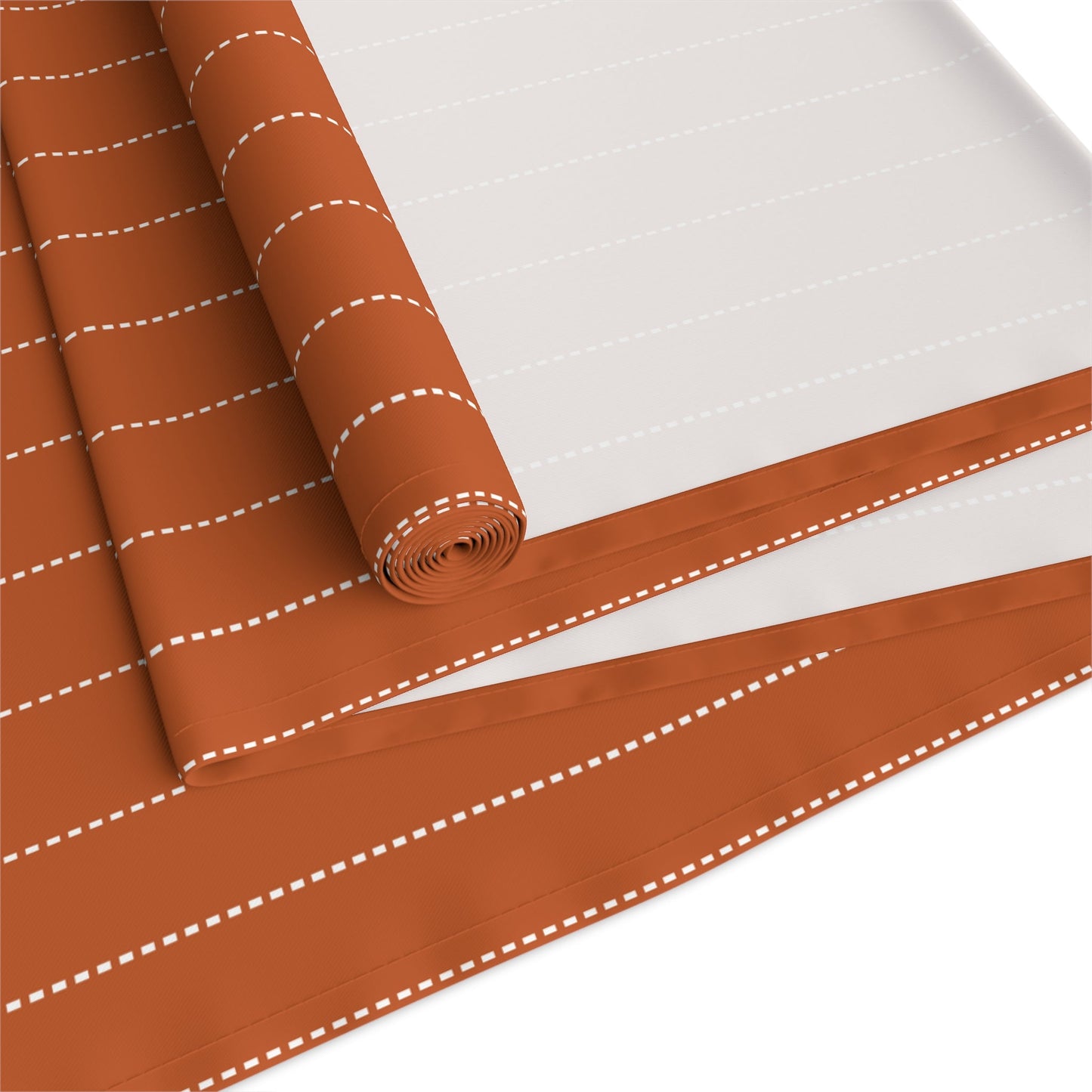 Table Runner | Dark Orange & White | Pinstripe