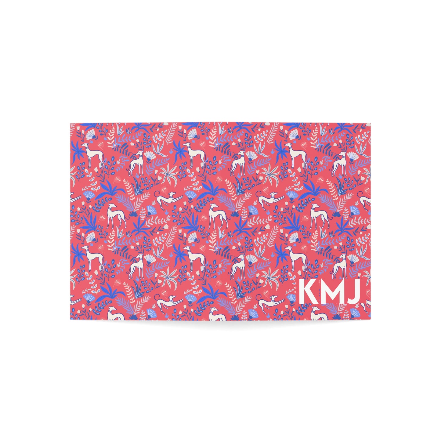 Monogram Notecards | Greyhounds | Pink Fern