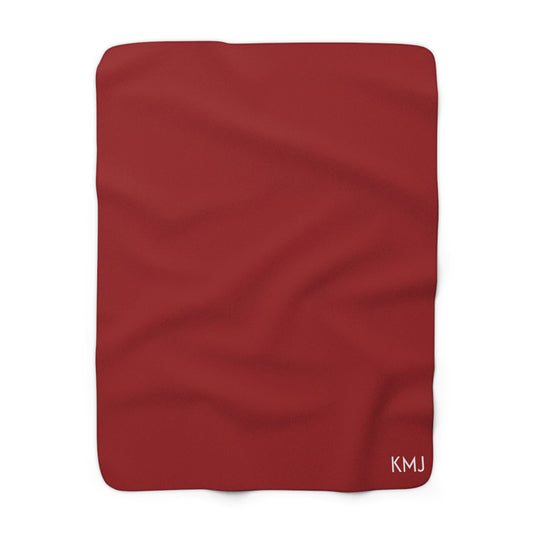 Sherpa Fleece Blanket- Personalized | Red & Yellow | Light