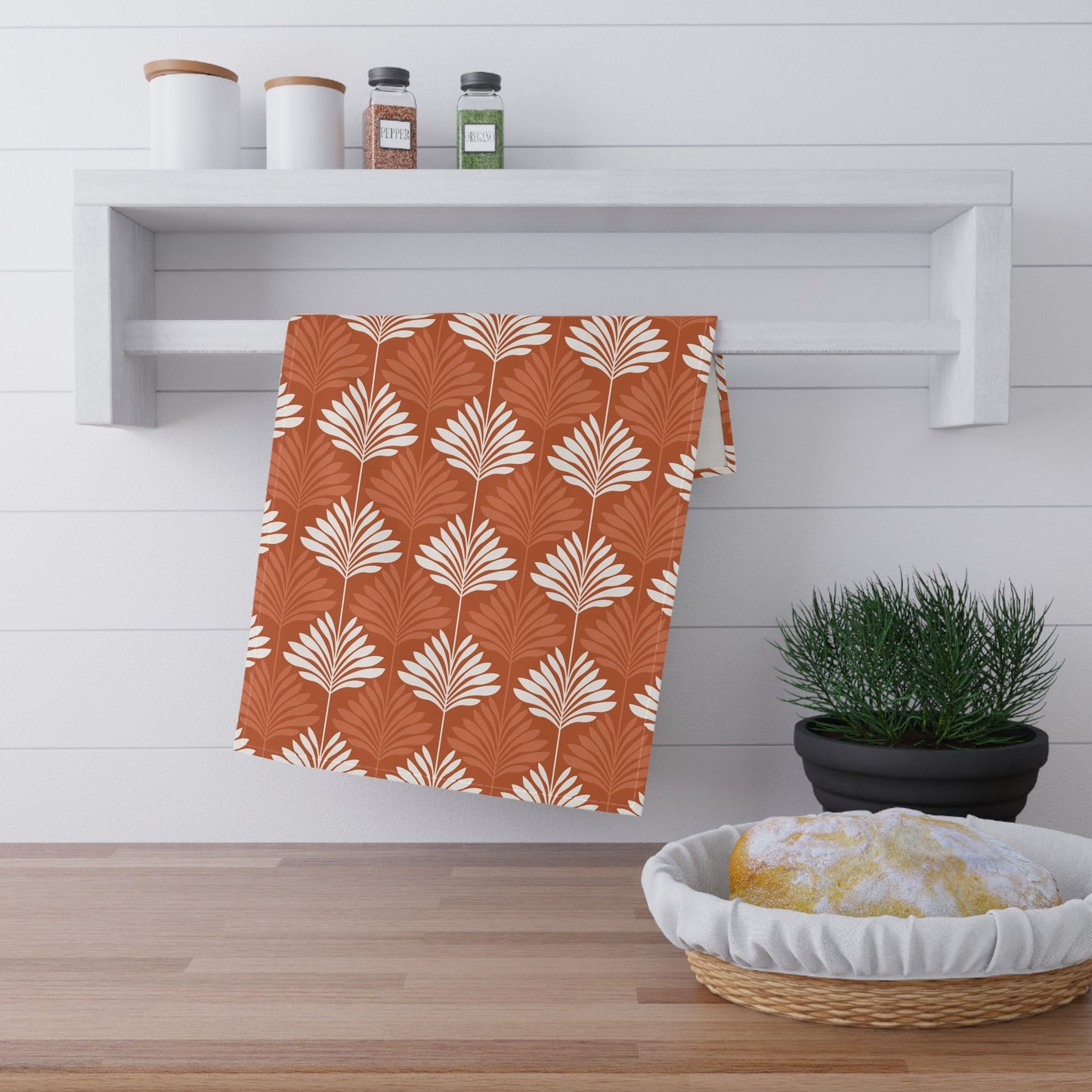 Tea Towels | Dark Orange & White | Deco