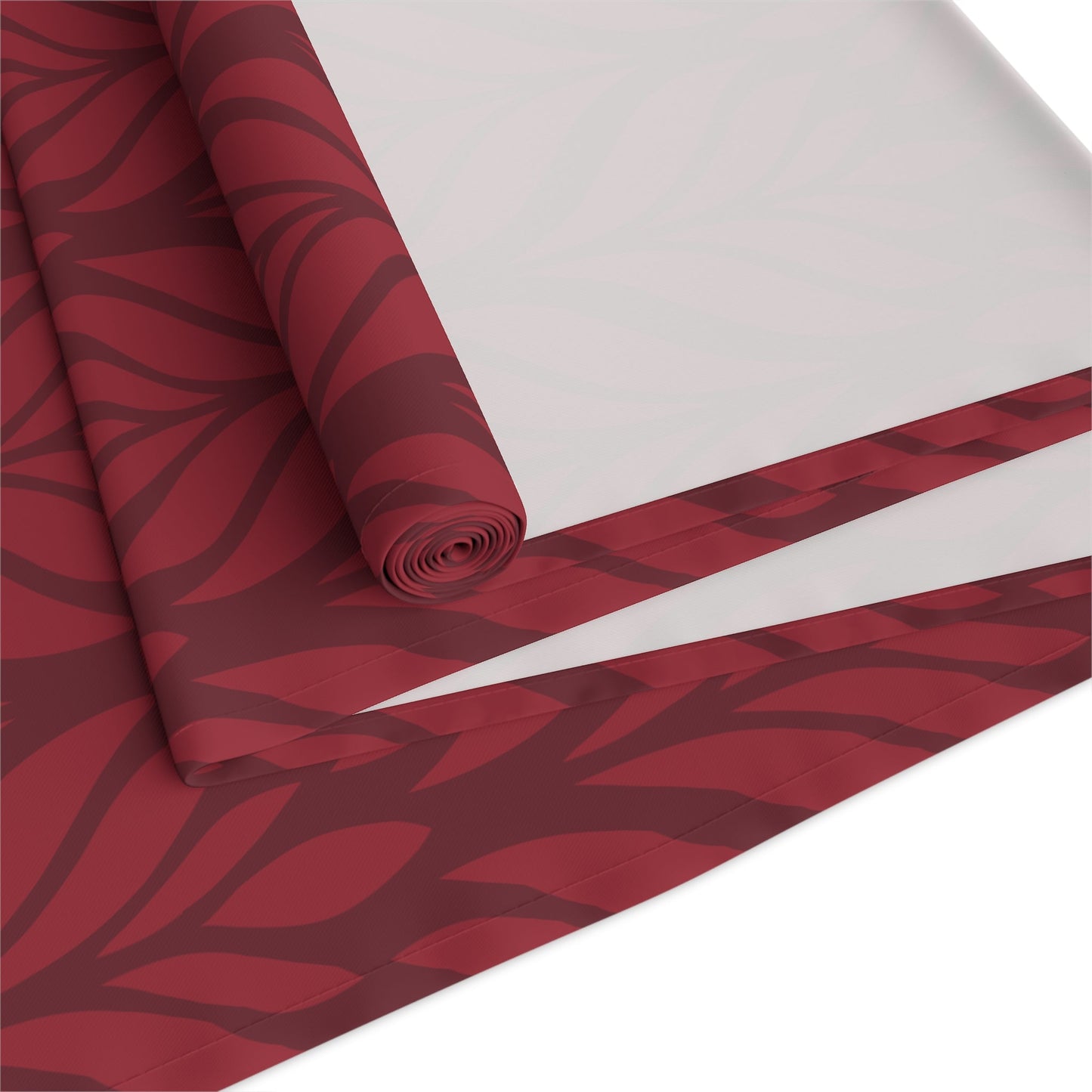Table Runner | Maroon & White | Palm