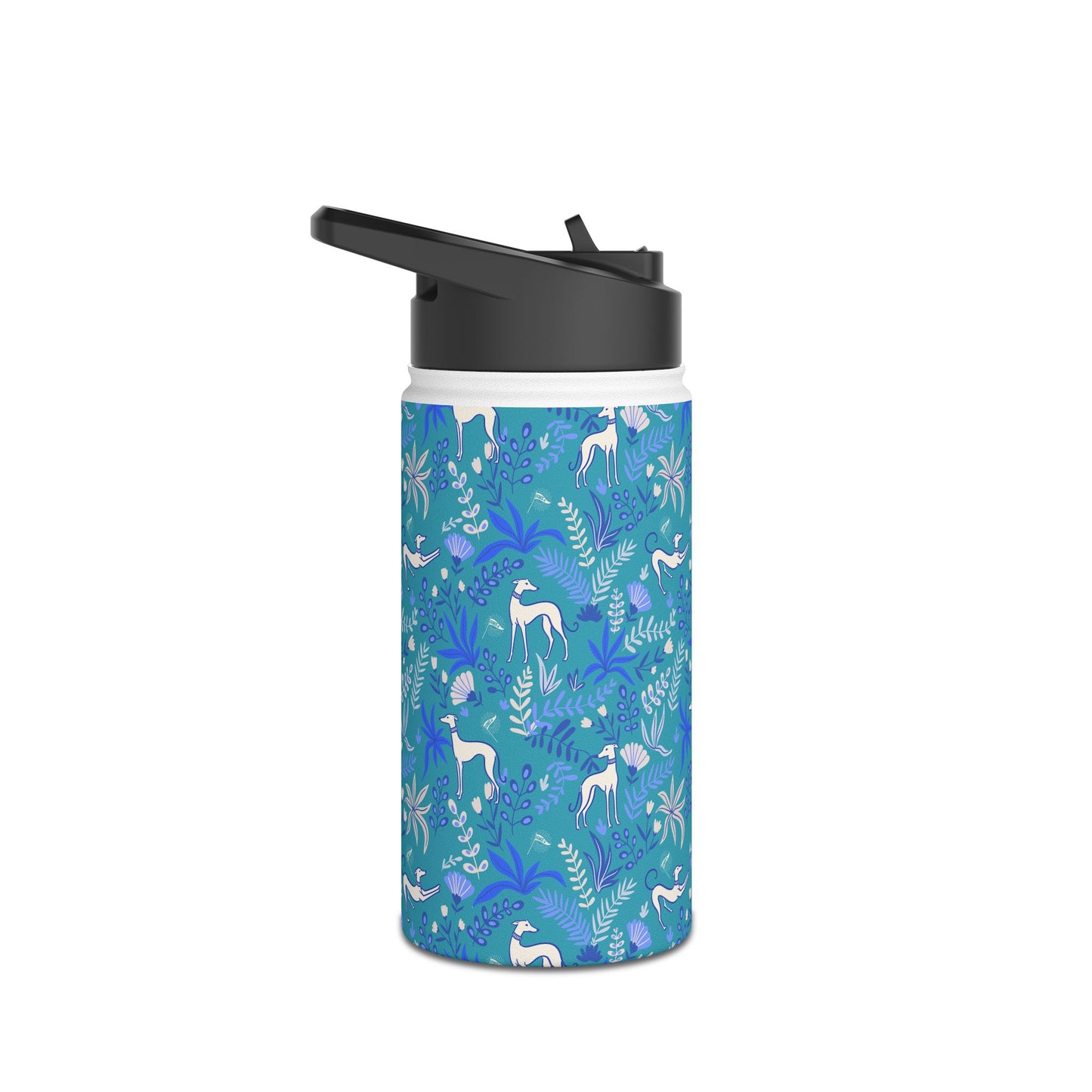 Insulated Water Bottle | Greyhounds | Teal Fern