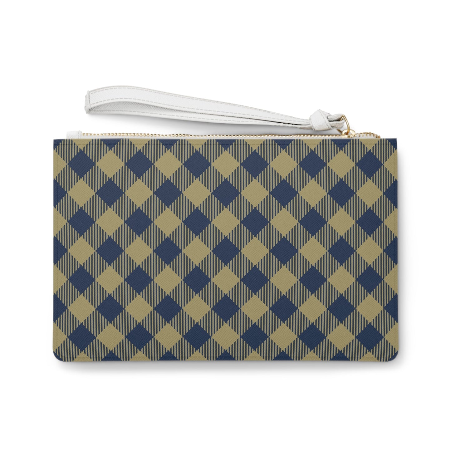 Clutch Bag | Gold & Blue | Gingham