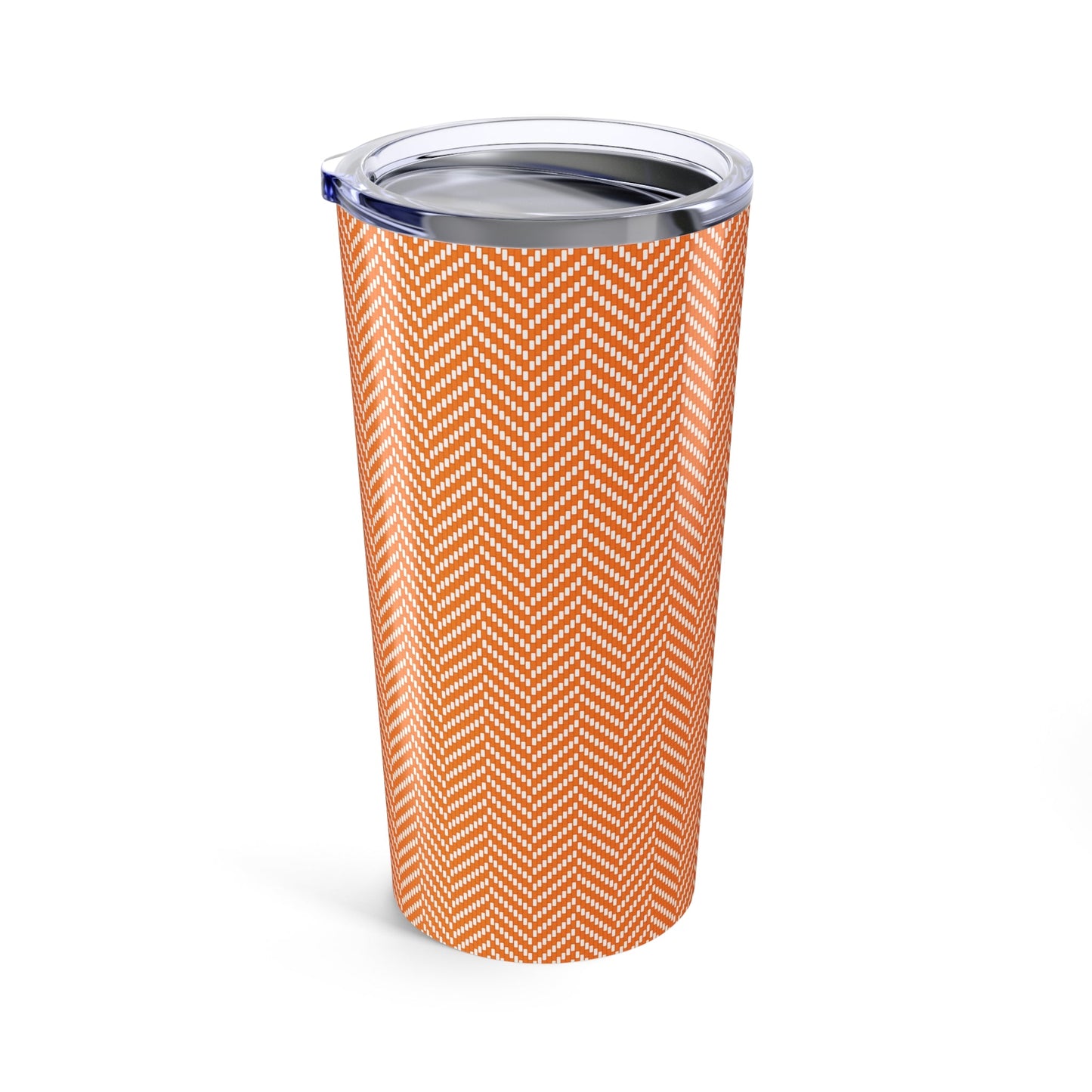 Tumbler | Orange & White | Herringbone