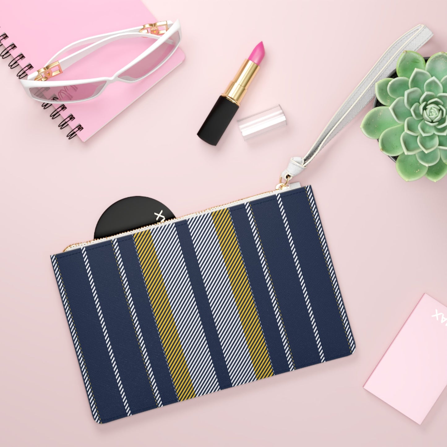 Clutch Bag | Yellow & Blue | Stripe